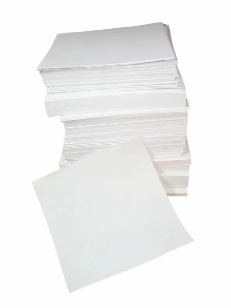 Högen av vita office rent papper — Stockfoto