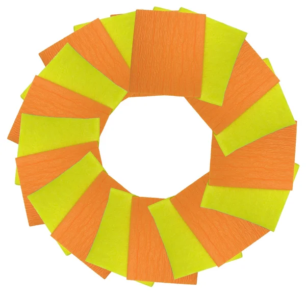 Círculo de servilletas amarillas y naranjas — Foto de Stock