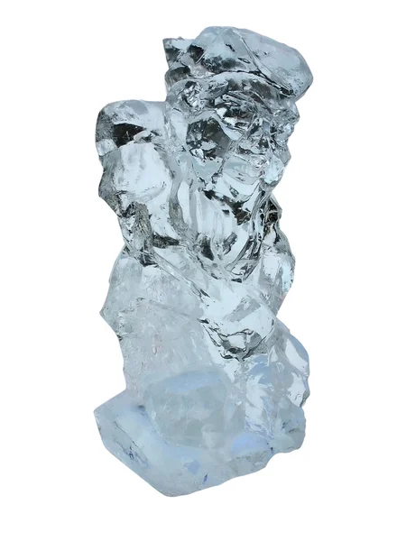 Gnomo scultura di ghiaccio isolato — Foto Stock