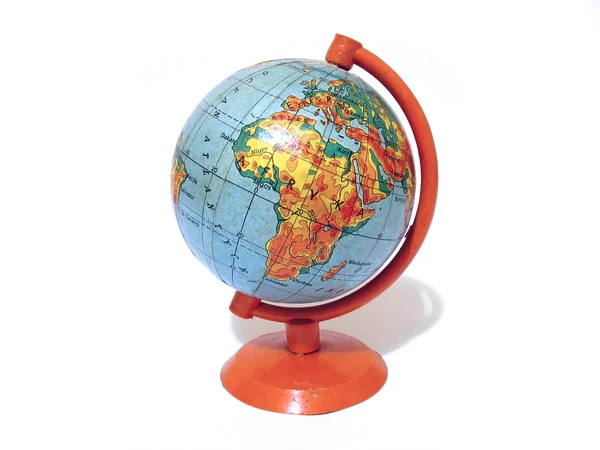 Old school globe on a support isolated — Stock Photo, Image