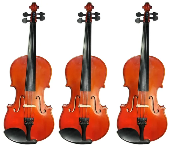 Drie klassieke violen geïsoleerd op wit — Stockfoto