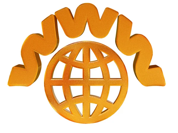 Golden globe ve www harf desenli — Stok fotoğraf