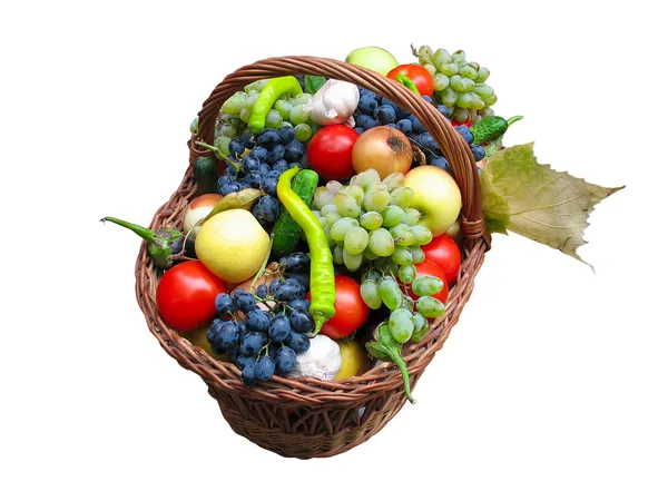 Збираємо фрукти та овочі в коробці — стокове фото