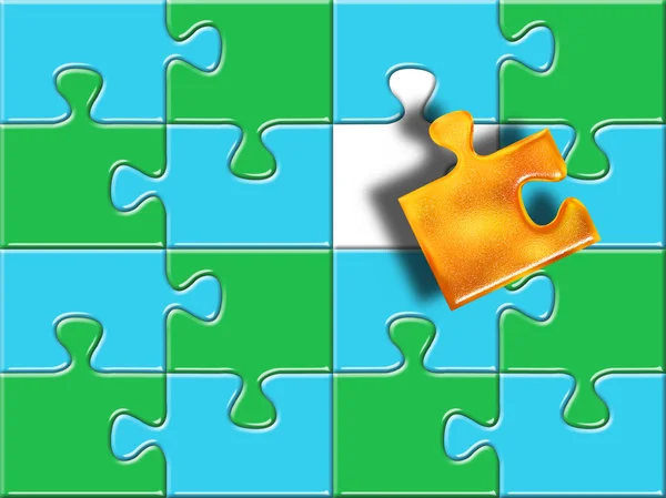 Green and blue puzzle surface — Stock Photo, Image