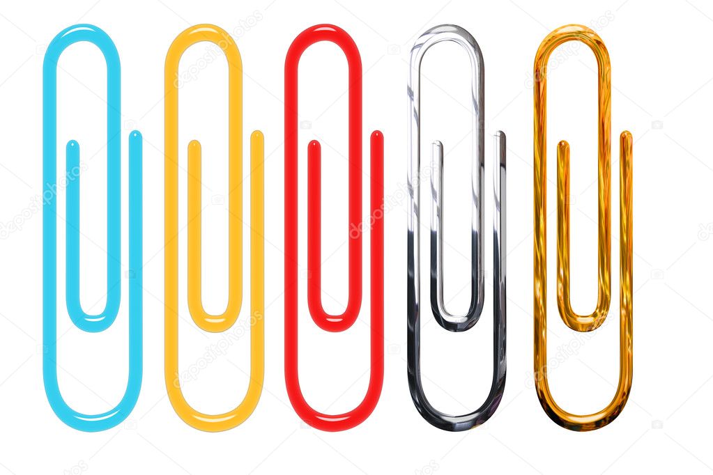 Paper clips isolated over white