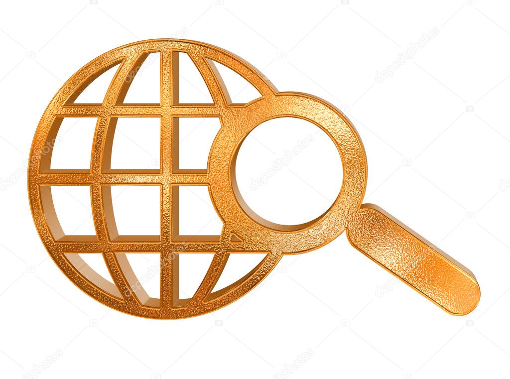 Abstract golden global search icon