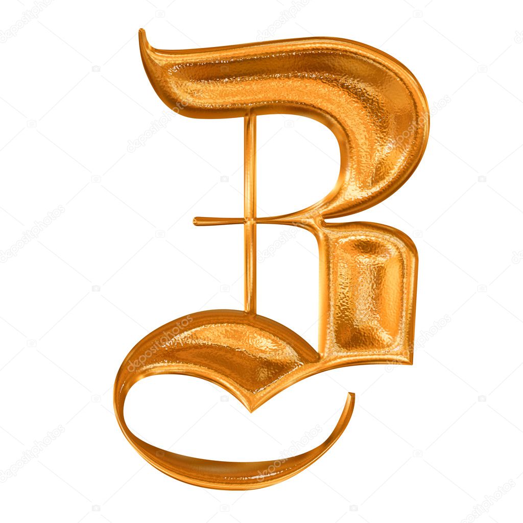 Golden pattern gothic letter Z
