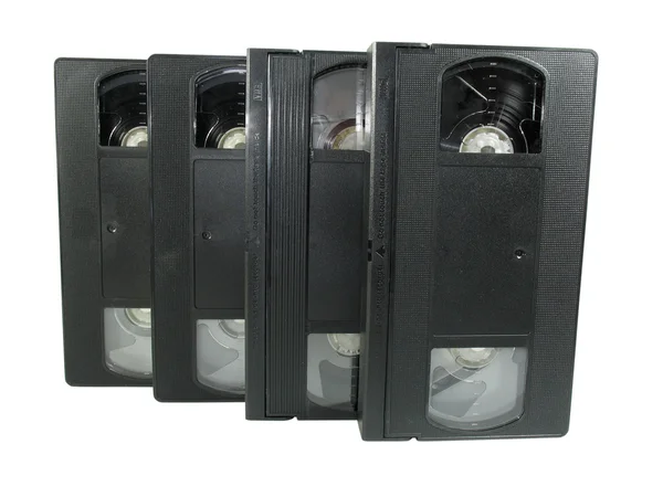 分離された古いのビデオ cassetes の山 — ストック写真