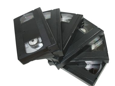 eski video cassetes izole yığını