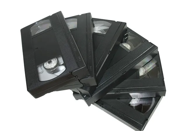 stock image Pile of old video cassetes isolated