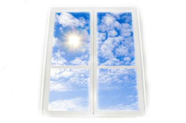 Window sky and sun conceptual image. clipart