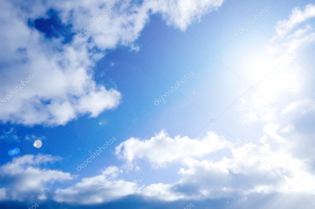 Blue sky and sun conceptual image.