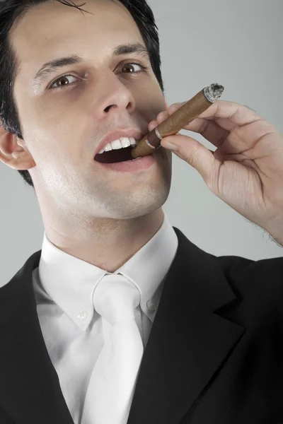 Business Man with Cigar — Stockfoto