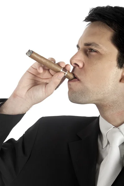 Hombre de negocios con cigarro — Foto de Stock