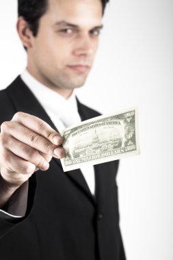 Business Man Offering Million Dollars clipart