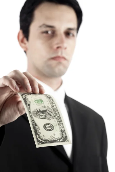 Business Man Holding One Million Dollars — Stock Photo, Image