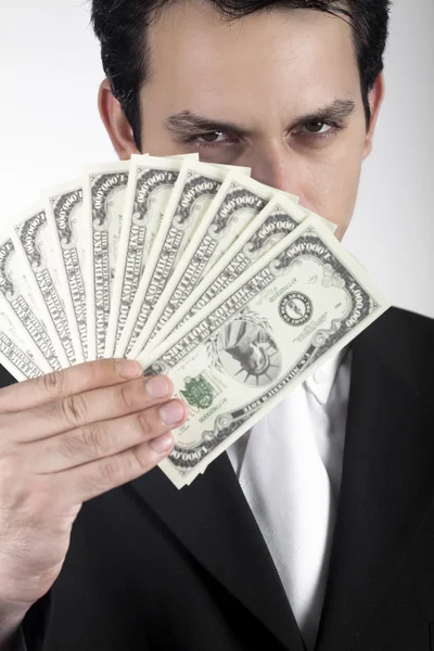 Business Man Holding One-Million-Dollars — Stock Photo, Image