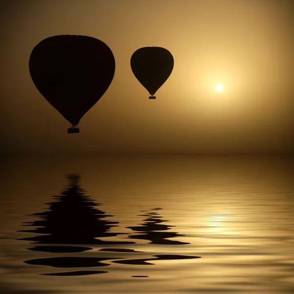 Balonów na ogrzane powietrze na poziomie oczu — Zdjęcie stockowe