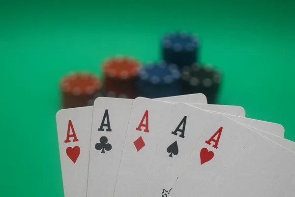 Poker Hand - 5 Aces — Stock Photo, Image