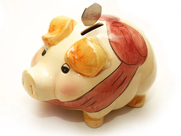 Piggy Bank With Coin — Stock Photo, Image