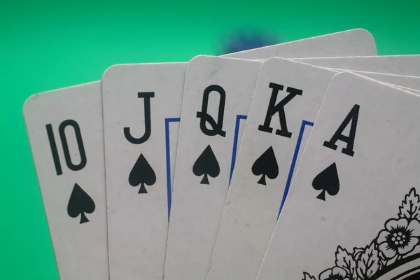 Pokerhand - schoppen straight flush — Stockfoto