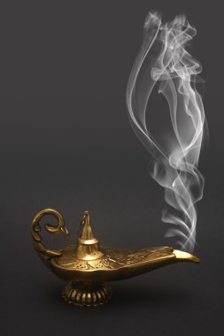 Smoking Genie Lamp clipart