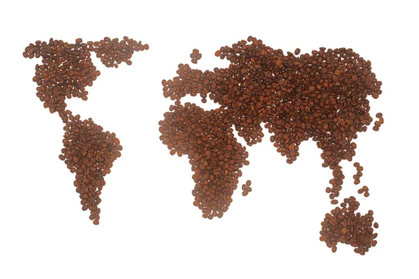 Mapa świata kawy — Zdjęcie stockowe