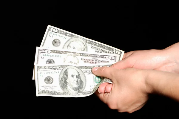 Hands holding one hundred dollar — Stock Photo, Image
