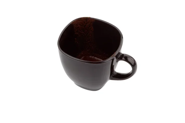 Sucia taza de café negro — Foto de Stock