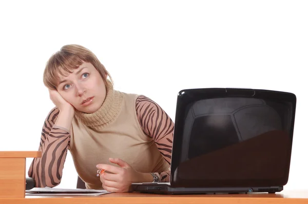 Stock image Pensive Business woman