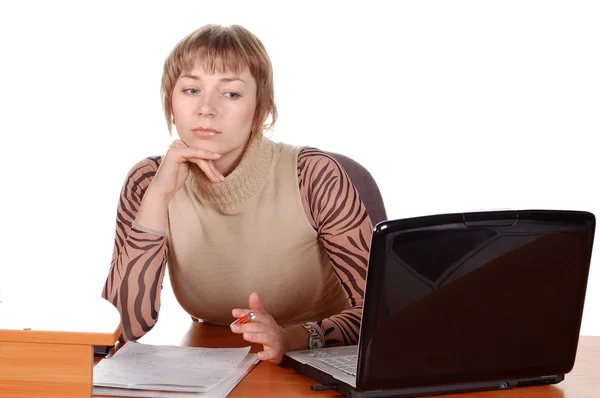Pensive Business woman — Stock Photo, Image