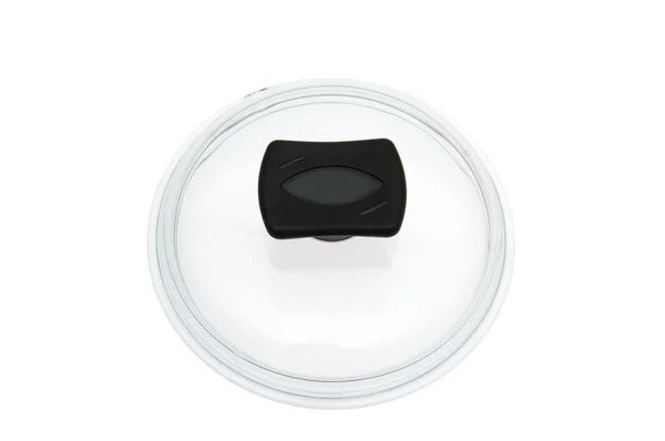 Coperchio in vetro trasparente sul bianco — Foto Stock