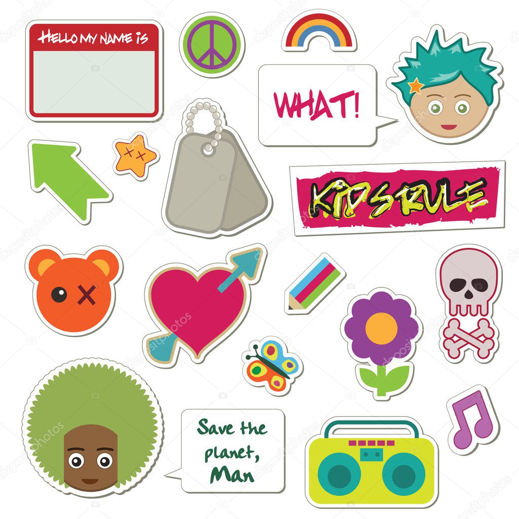 Kids stickers — Stock Vector © mattasbestos 2076299