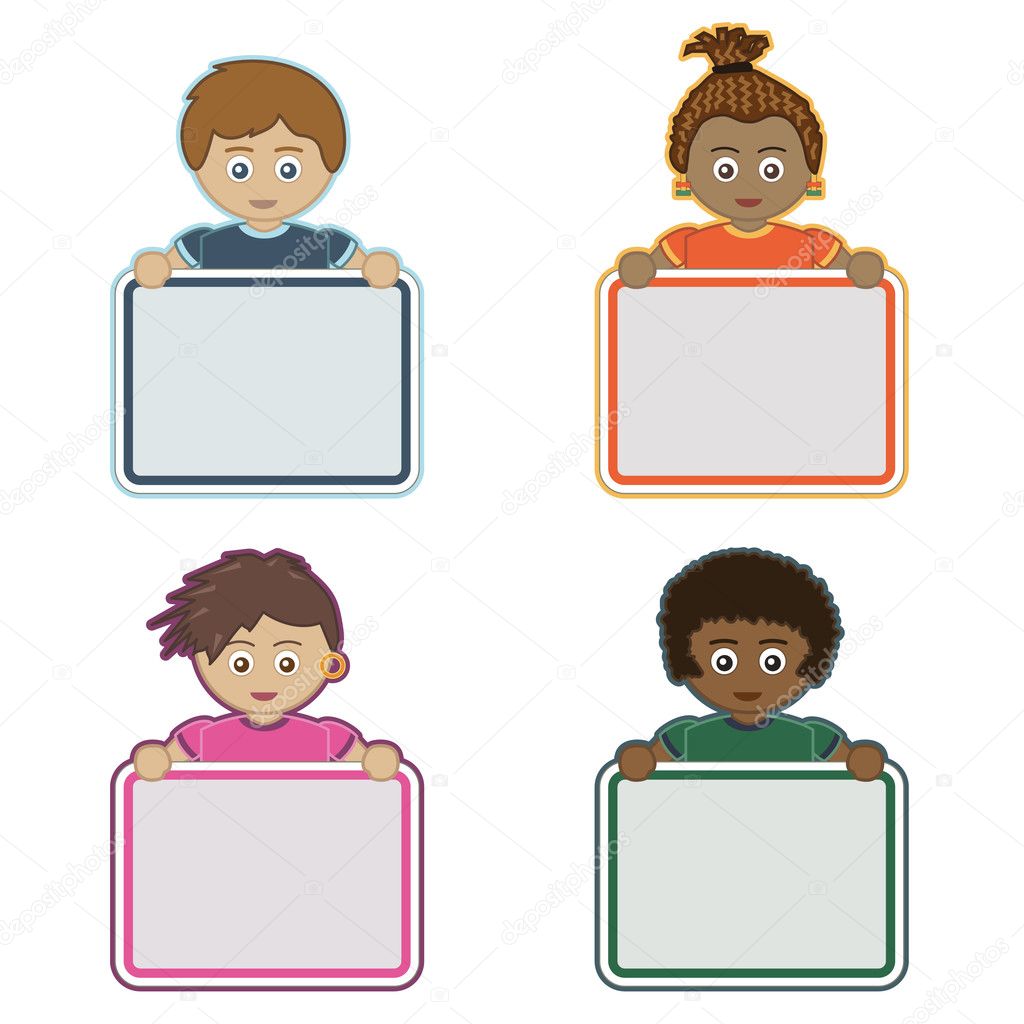 Kids Holding Signs Stock Vector Image By C Mattasbestos