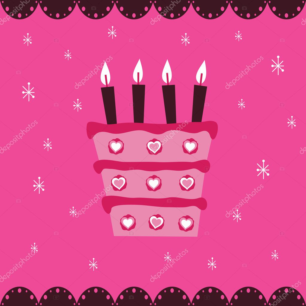 Pink cake — Stock Vector © mattasbestos #2453018