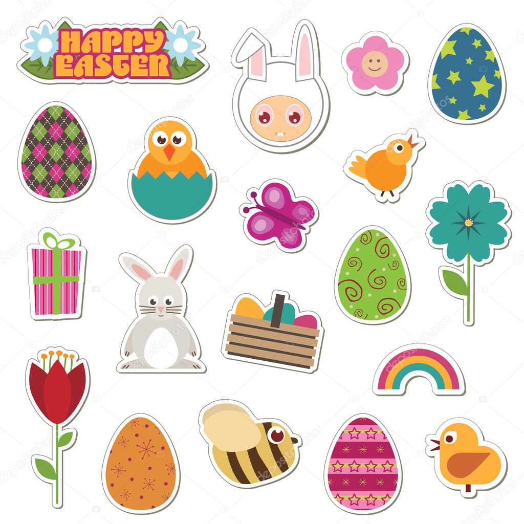 Easter stickers — Stock Vector © mattasbestos #2660344