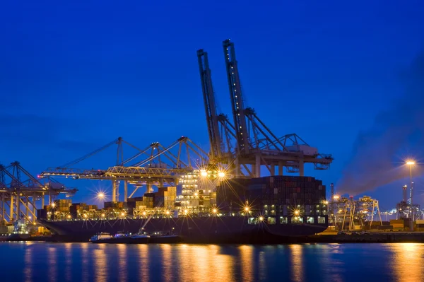 Container terminal at night — Stock Photo, Image