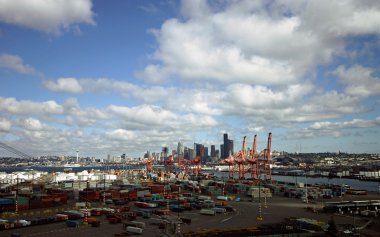 Seattle Harbour skyline clipart