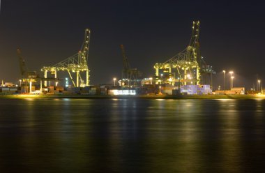 Rotterdam Harbor at Night clipart