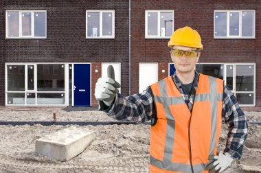 Satisfied construction worker clipart