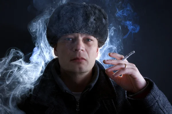 Smoking Russian — Stockfoto