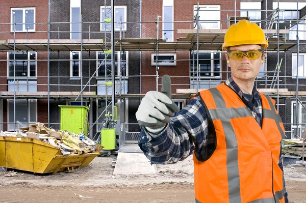 Satisfied construction worker — Stock Photo, Image