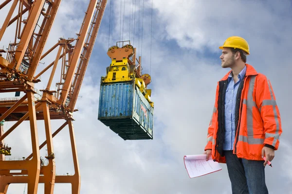 Inspecting a commercial harbor — Stock Photo, Image