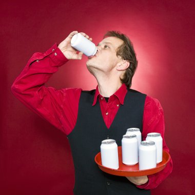 Thirsty waiter clipart