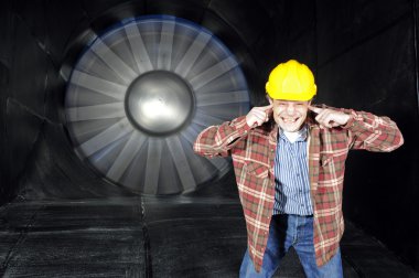 Inside a windtunnel clipart