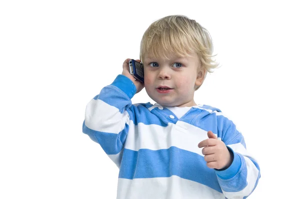 Küçük bir çocuk telefon — Stok fotoğraf
