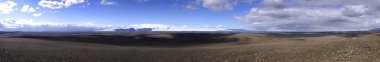 Volcanic desert landscape clipart