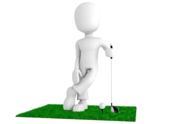 3D erkek golfçü