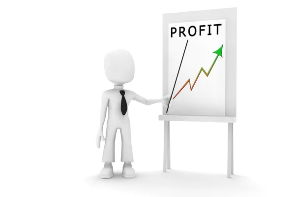 3d man and the profit prediction — Stock Photo, Image