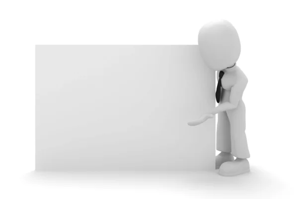 3d man standing near a white board — Stock Photo, Image